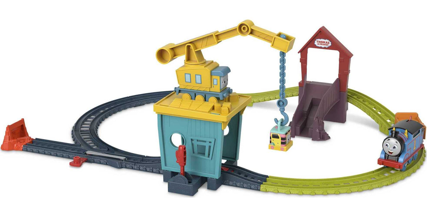 Thomas & Friends Motorized Toy Train Set Fix 'em Up Friends with Carly the Crane & Sandy the Rail Speeder for Preschool Kids Ages 3+ Years, HDY58, Nicht Zutreffend