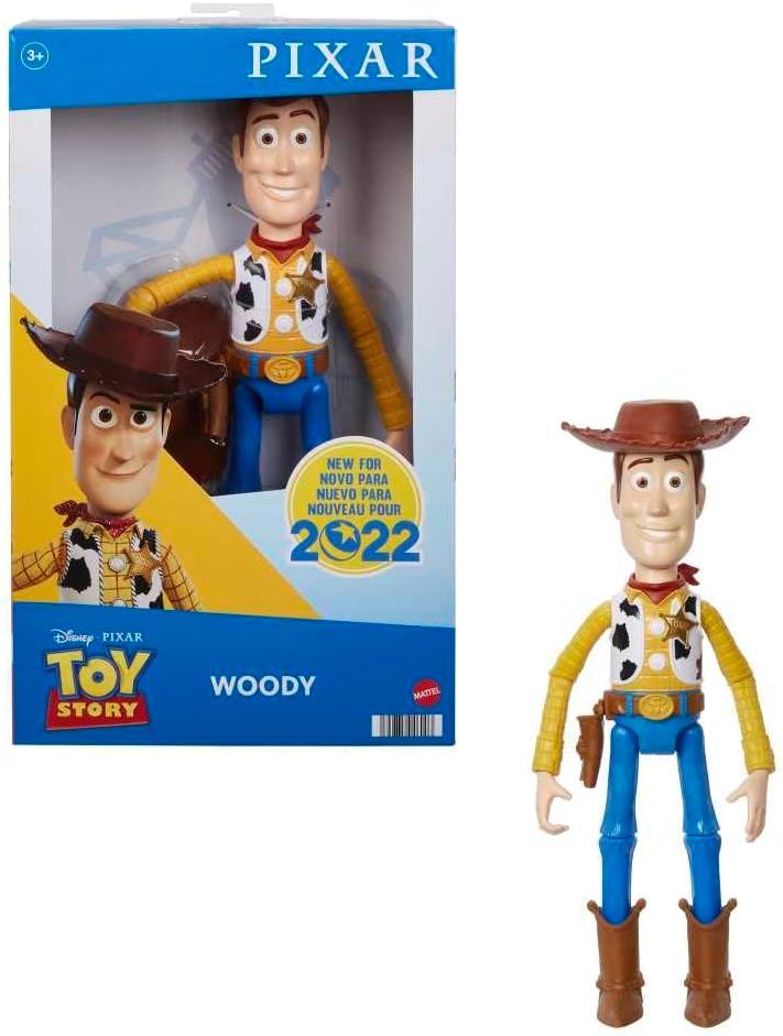 Mattel Disney Pixar Toy Story Woody grande Figura 31 cm articulada, juguete para niños +3 años (HFY26)