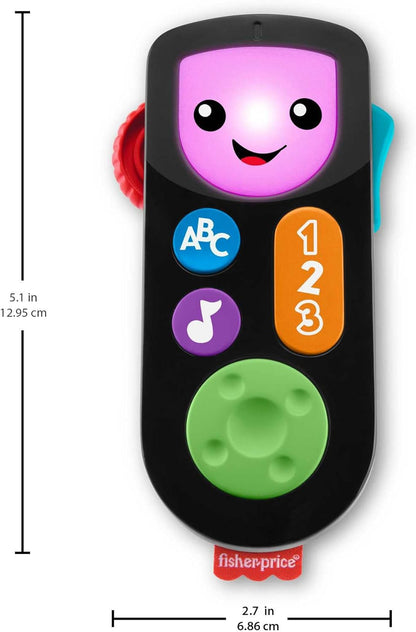 Fisher-Price Laugh & Learn Stream & Learn Remote - UK English Edition, Electronic Pretend Toy with Educational Content for Infants and Toddlers, HHH28