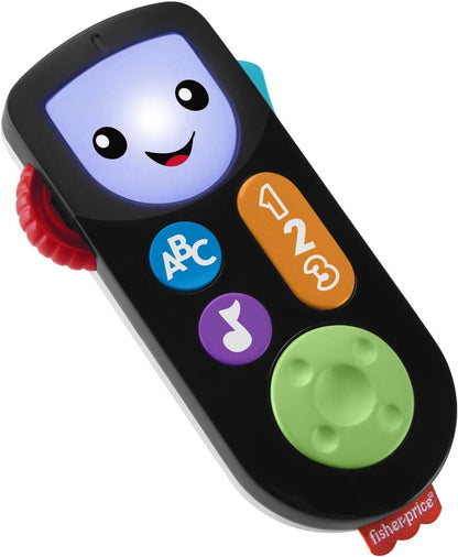 Fisher-Price Laugh & Learn Stream & Learn Remote - UK English Edition, Electronic Pretend Toy with Educational Content for Infants and Toddlers, HHH28