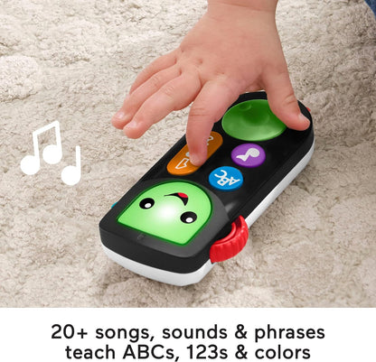 Fisher-Price Laugh & Learn Stream & Learn Remote - UK English Edition, Electronic Pretend Toy with Educational Content for Infants and Toddlers, HHH28