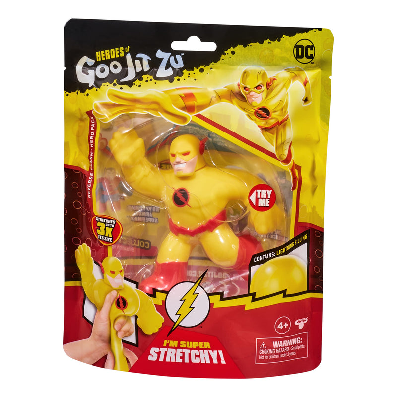 Heroes of Goo Jit Zu Dc Hero Pack - Super Goopy Reverse Flash 4.5-Inch Tall Action Figure, Perfect Christmas/Birthday Present For 4 To 8 Year Olds, Squishy, Stretchy Tactile Play