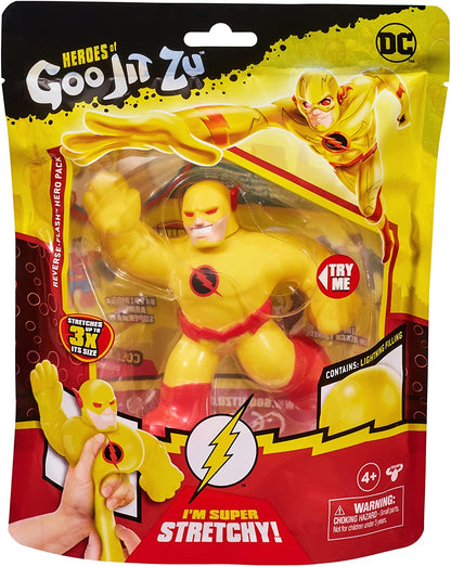 Heroes of Goo Jit Zu Dc Hero Pack - Super Goopy Reverse Flash 4.5-Inch Tall Action Figure, Perfect Christmas/Birthday Present For 4 To 8 Year Olds, Squishy, Stretchy Tactile Play