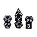 FanRoll 16mm Sharp Edge Silicone Rubber Poly DND Dice Set: Gold Scatter, Role Playing Game Dice for Dungeons and Dragons