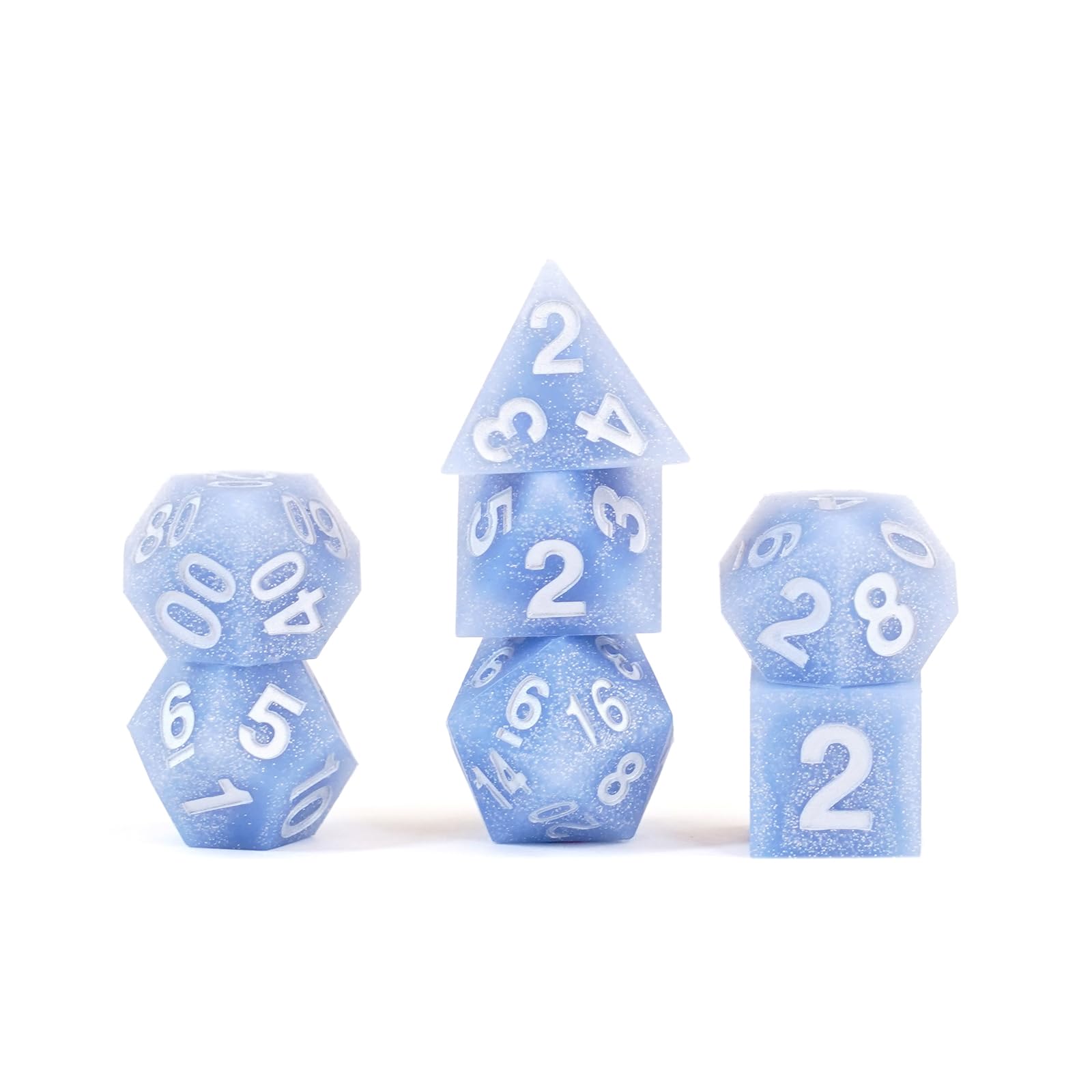 Silicone Rubber Poly Dice Set: Glacial Debris