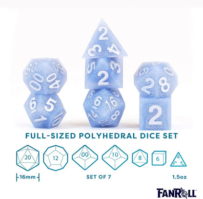 Silicone Rubber Poly Dice Set: Glacial Debris