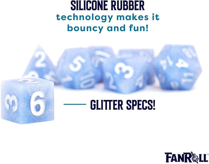 Silicone Rubber Poly Dice Set: Glacial Debris