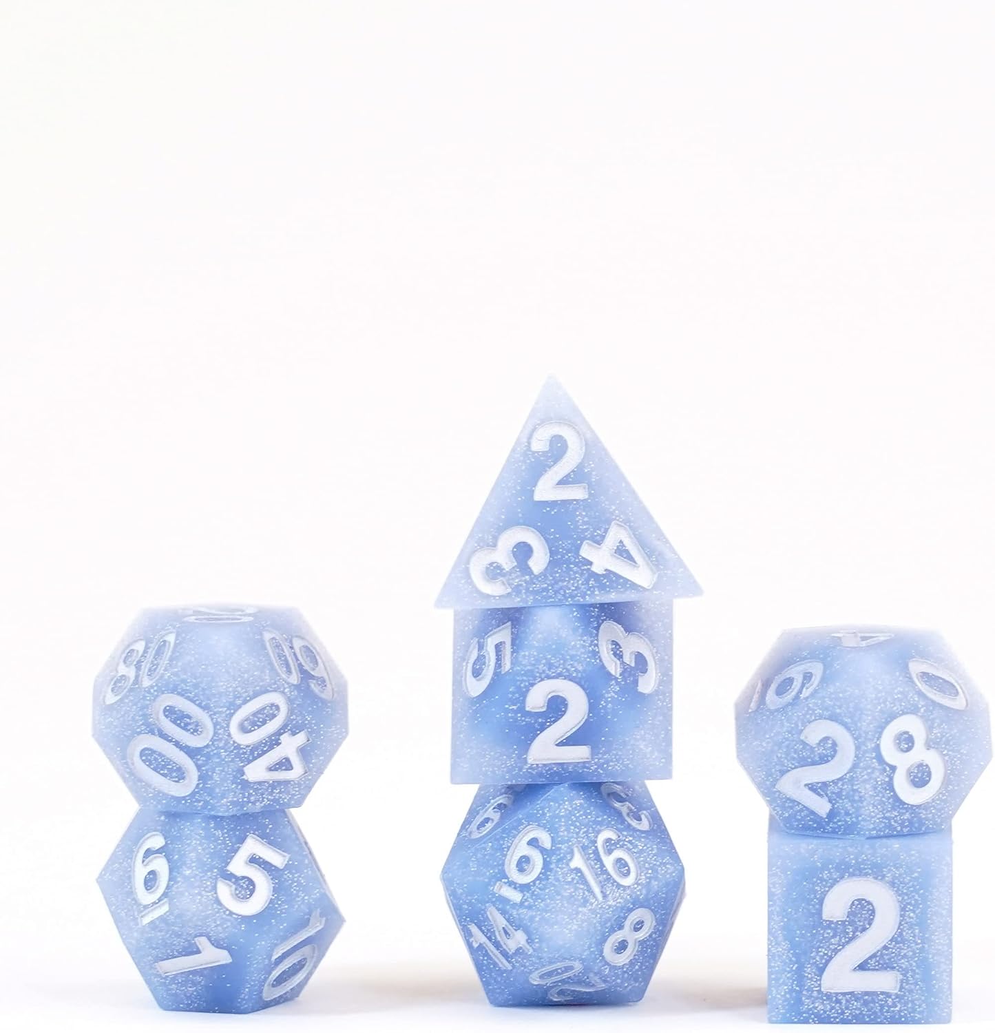 Silicone Rubber Poly Dice Set: Glacial Debris