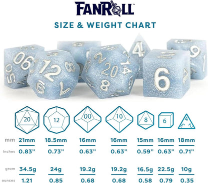 Silicone Rubber Poly Dice Set: Glacial Debris