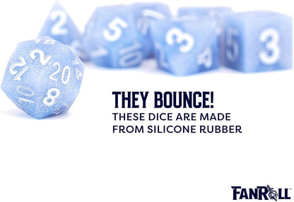 Silicone Rubber Poly Dice Set: Glacial Debris