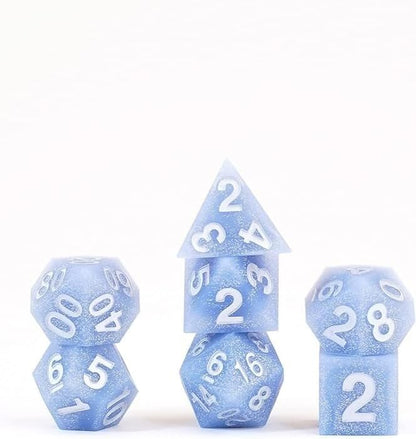 Metallic Dice Games Lot de dés DND à bords tranchants en caoutchouc de silicone 16 mm pour jeux de rôle Donjons et Dragons