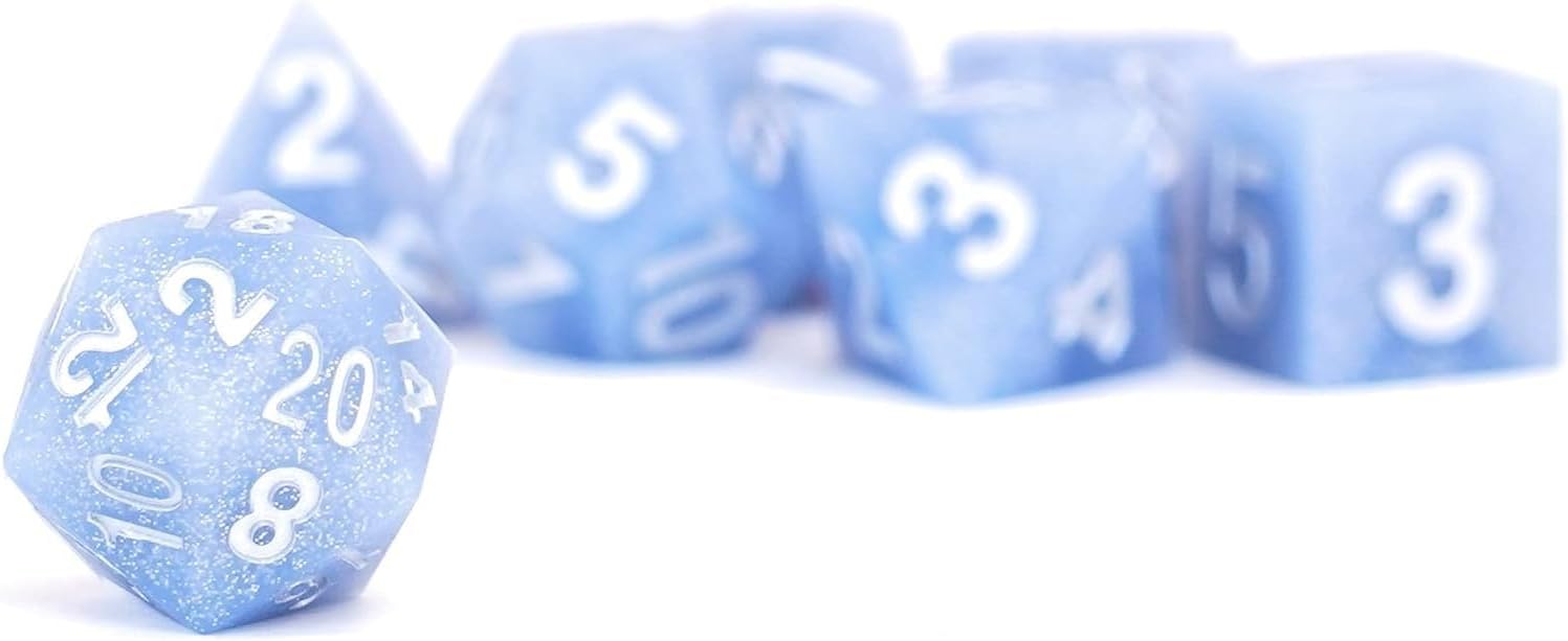 Metallic Dice Games Lot de dés DND à bords tranchants en caoutchouc de silicone 16 mm pour jeux de rôle Donjons et Dragons