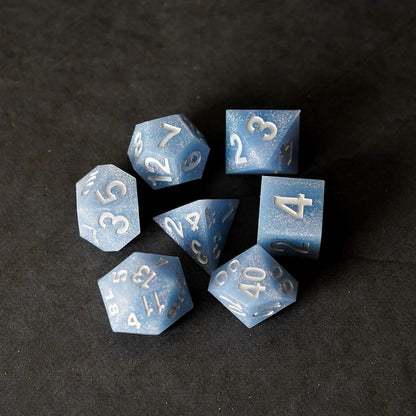 Metallic Dice Games Lot de dés DND à bords tranchants en caoutchouc de silicone 16 mm pour jeux de rôle Donjons et Dragons