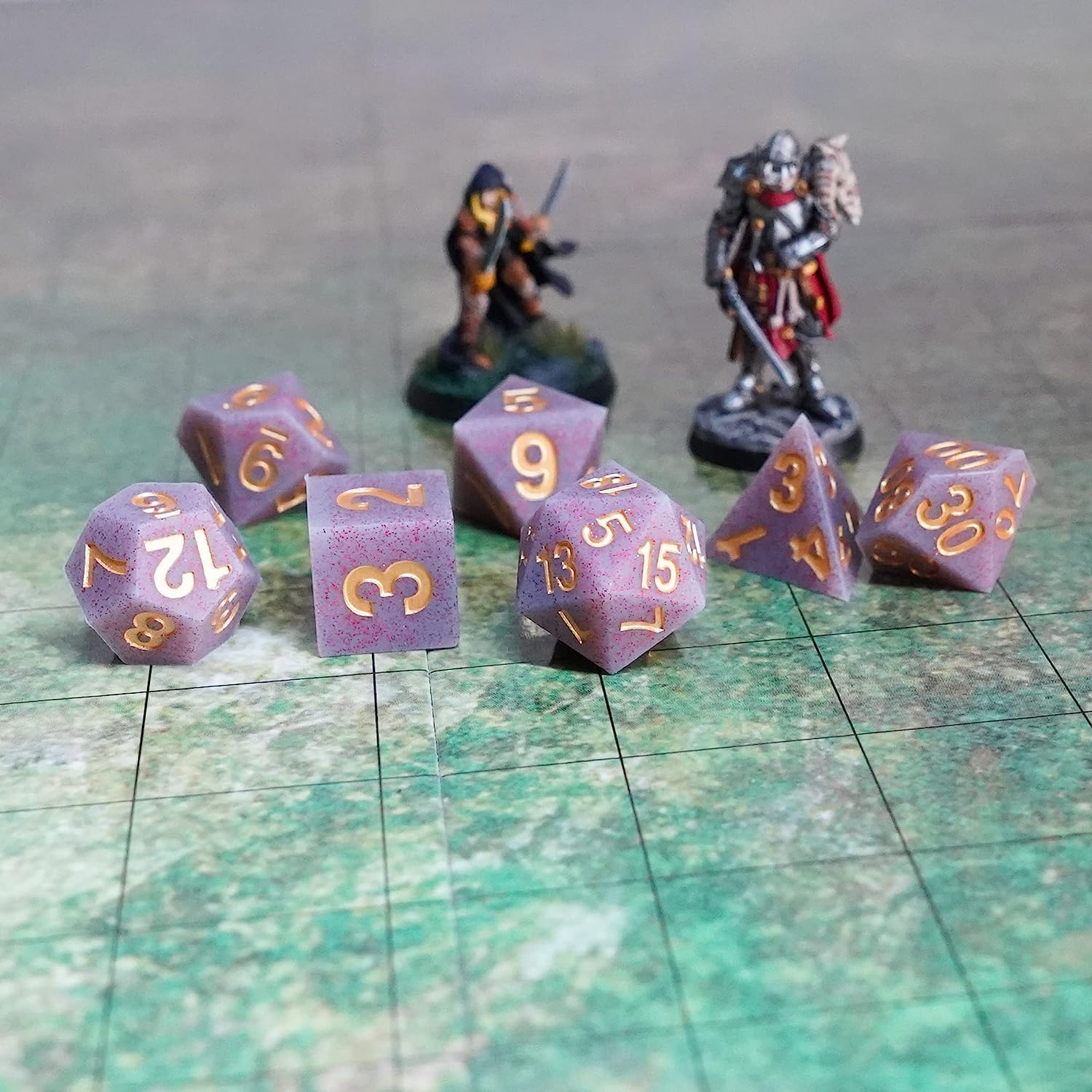 Silicone Rubber Poly Dice Set: Volcanic Soot