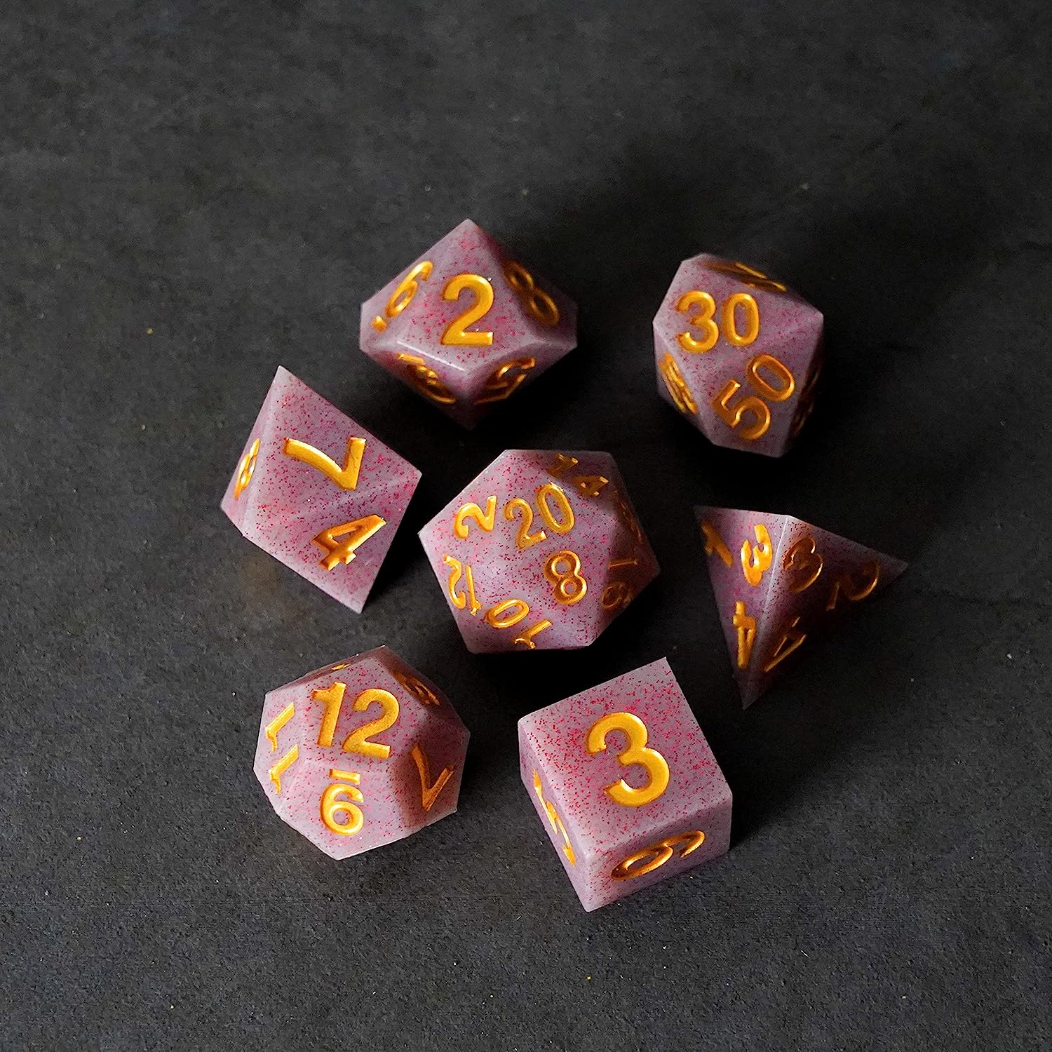 Silicone Rubber Poly Dice Set: Volcanic Soot