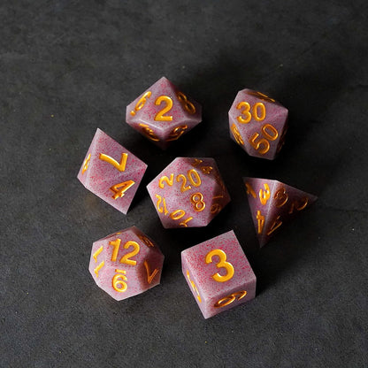 Silicone Rubber Poly Dice Set: Volcanic Soot