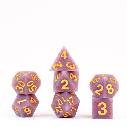 Silicone Rubber Poly Dice Set: Volcanic Soot