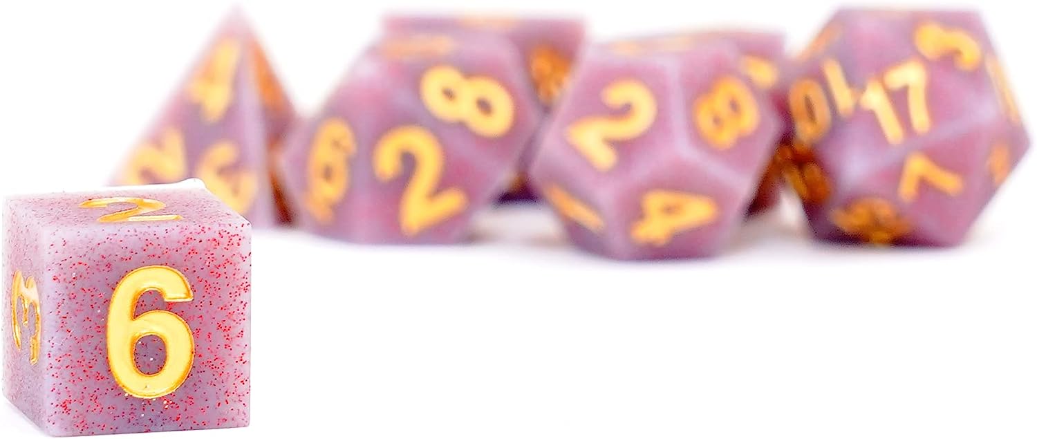 Silicone Rubber Poly Dice Set: Volcanic Soot