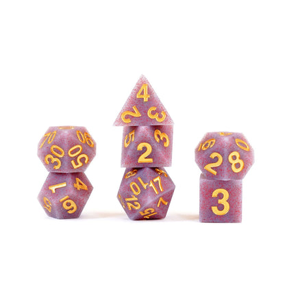 Silicone Rubber Poly Dice Set: Volcanic Soot