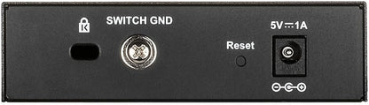 D-Link DGS-1100-05V2 5-Port Gigabit Smart Managed Switch with VLAN support, layer 2 features, QoS, 802.3az EEE, Fanless