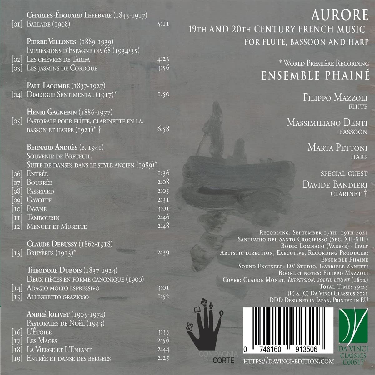 Aurore: 19th & 20th Century French Music For Flute Bassoon & Harp