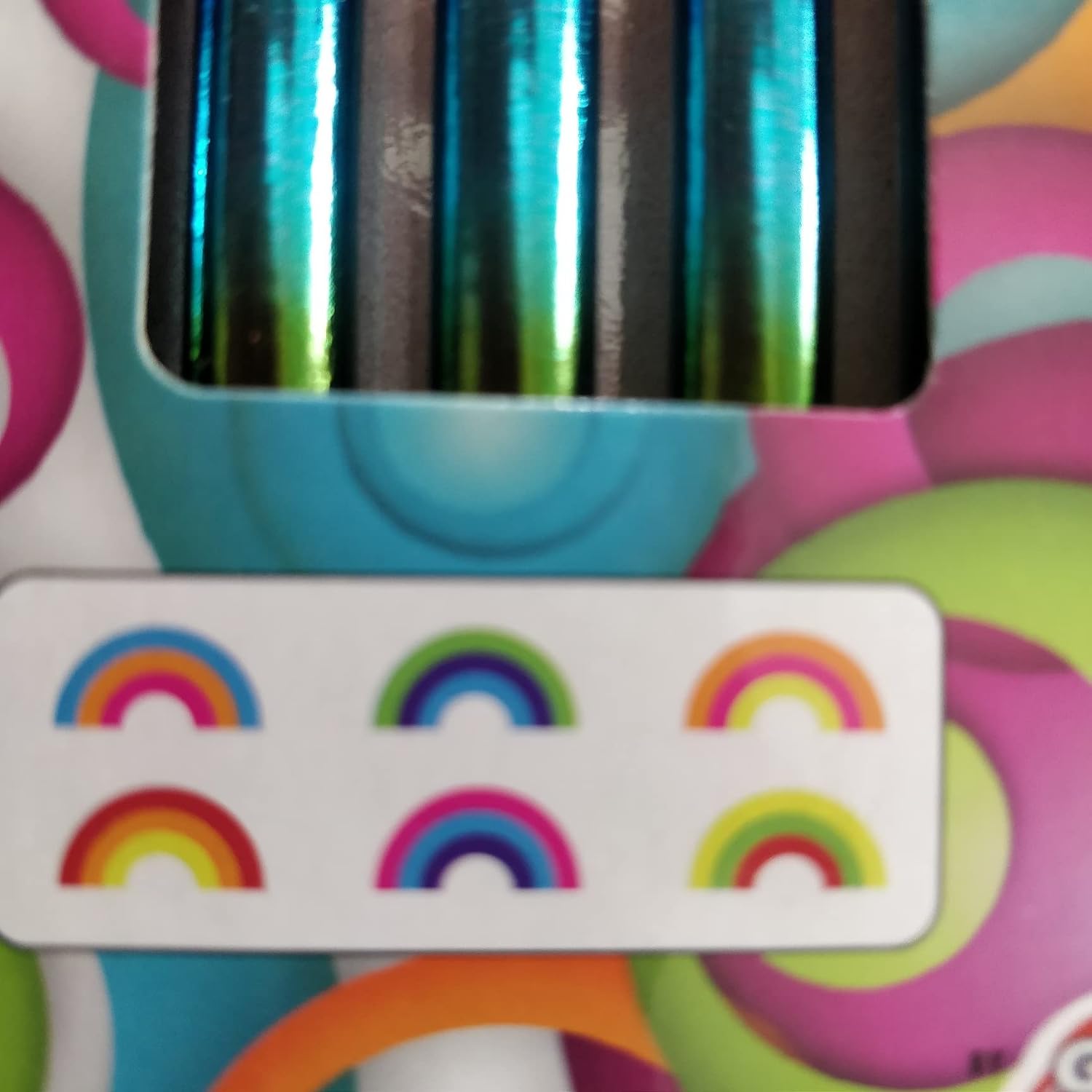 6 Colouring Pencils, 6 x Assorted Rainbow Colours, Rainbow Pencils, with Shar