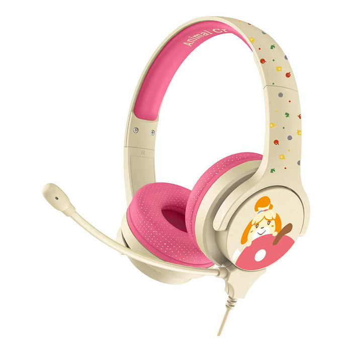 Animal Crossing NINTENDO Isabelle Interactive Study Premier Children's Headphone with Boom Microphone, 3 Years and Above, Cream/Pink (AC0848