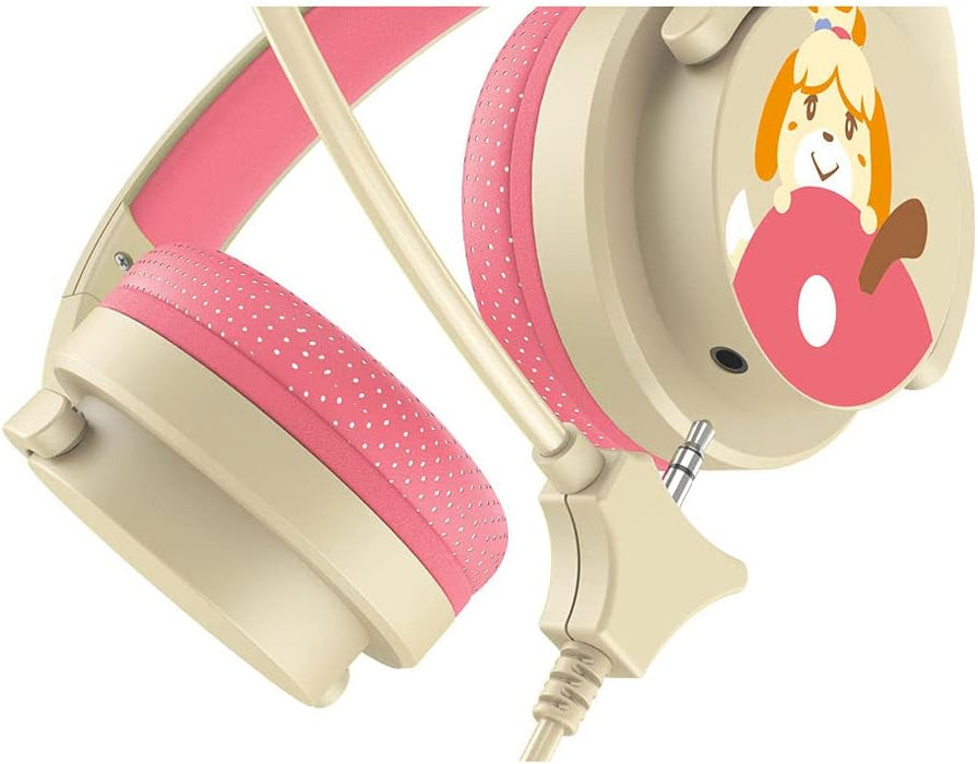 Animal Crossing NINTENDO Isabelle Interactive Study Premier Children's Headphone with Boom Microphone, 3 Years and Above, Cream/Pink (AC0848