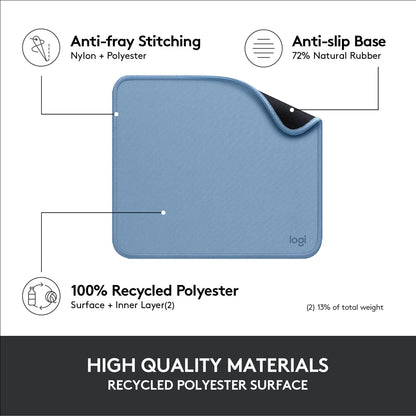 Logitech Mouse Pad - Studio Series, Computer Mouse Mat with Anti-slip Rubber Base, Easy Gliding, Spill-Resistant Surface, Durable Materials, Portable, in a Fresh Modern Design