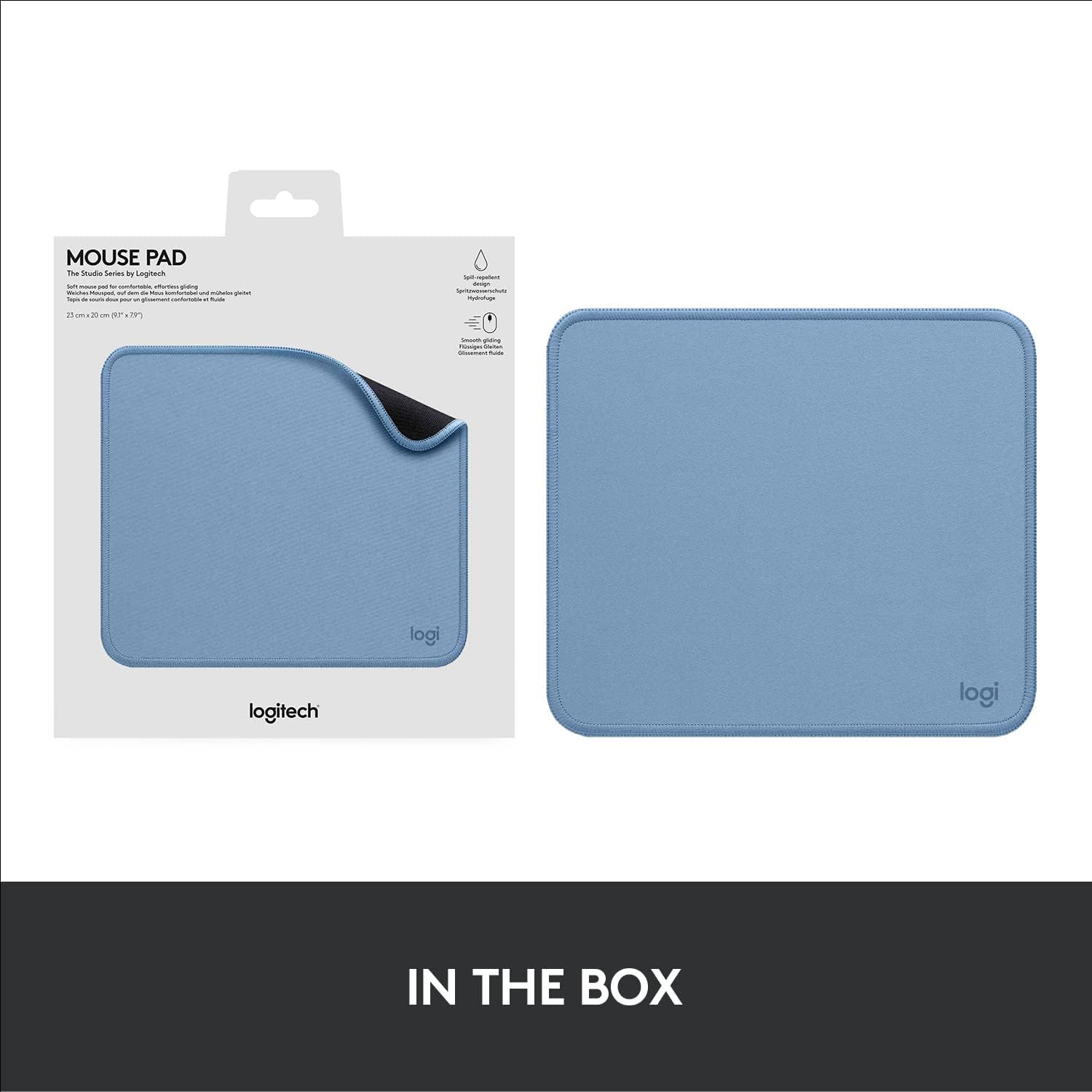 Logitech Mouse Pad - Studio Series, Computer Mouse Mat with Anti-slip Rubber Base, Easy Gliding, Spill-Resistant Surface, Durable Materials, Portable, in a Fresh Modern Design
