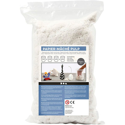 Creativ Company 263550 Papel maché 400g Blanco 1pieza(s) compuesto para cerámica y modelaje - Compuestos para cerámica y modelaje (Papel maché, Blanco, Niños, Bolsa de plástico, 400 g, 1 pieza(s