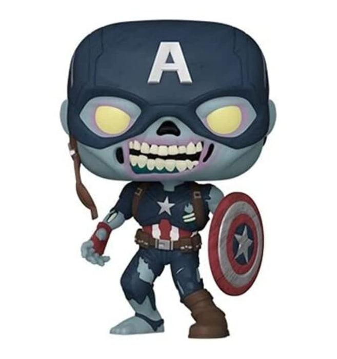 Funko Pop! Marvel - What If - Zombie Captain America - Marvel What If- Figurine en Vinyle à Collectionner - Idée de Cadeau - Produits Officiels - Jouets pour Les Enfants et Adultes - TV Fans