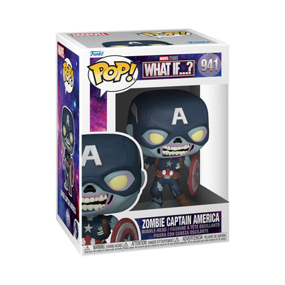 Funko Pop! Marvel - What If - Zombie Captain America - Marvel What If- Figurine en Vinyle à Collectionner - Idée de Cadeau - Produits Officiels - Jouets pour Les Enfants et Adultes - TV Fans