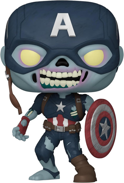 Funko Pop! Marvel - What If - Zombie Captain America - Marvel What If- Figurine en Vinyle à Collectionner - Idée de Cadeau - Produits Officiels - Jouets pour Les Enfants et Adultes - TV Fans