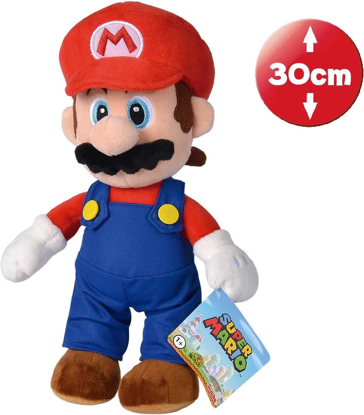 Simba Toys - Peluche Super Mario, Material Suave y Agradable, 100% Original, Apto para Niños y Niñas de todas las Edades - 30 cm