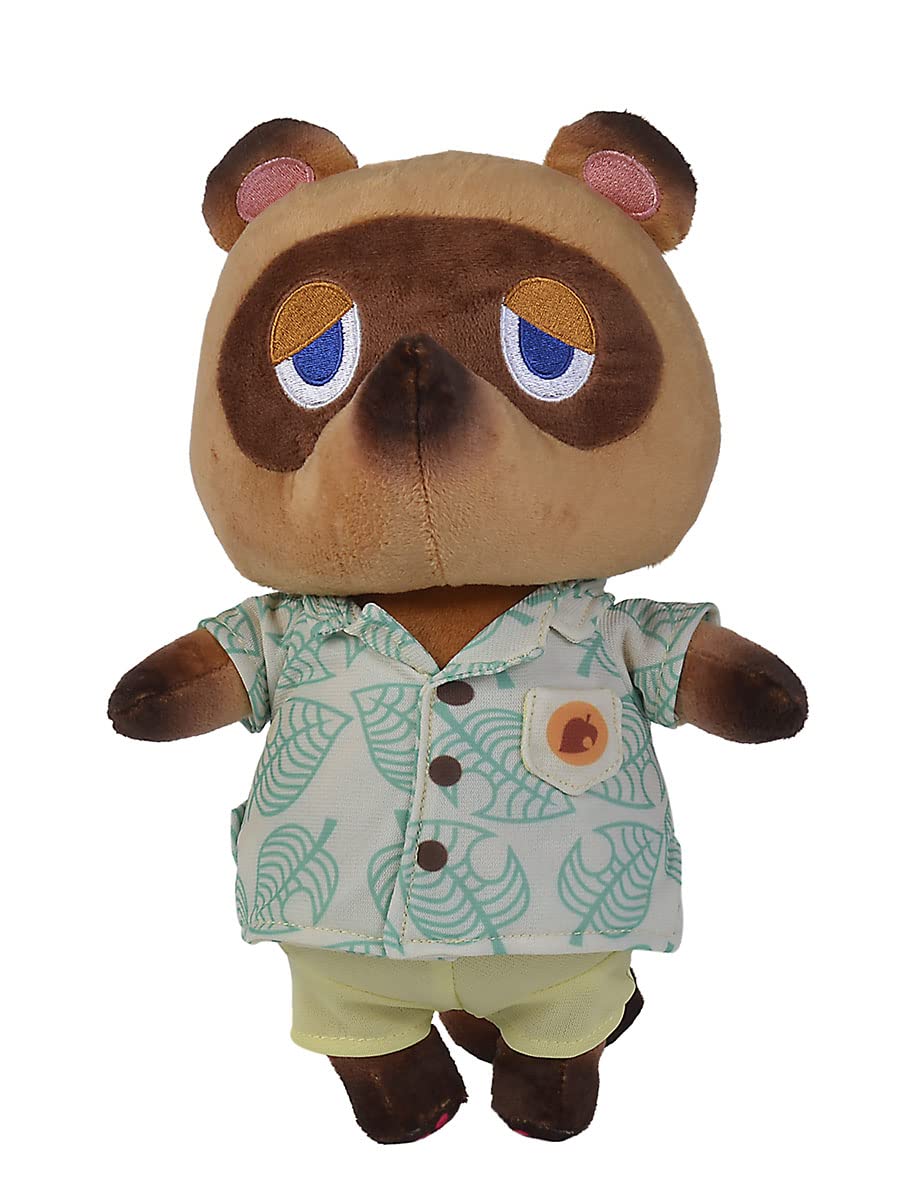Simba 109231001 - Animal Crossing Tom Nook, 25cm Plüschtier, New Horizons, Nintendo, Plüschfigur für Kinder ab den ersten Lebensmonaten