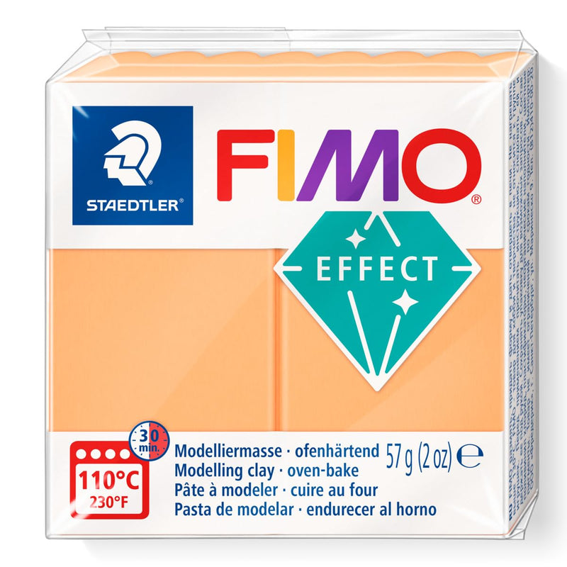 STAEDTLER 8010-401 FIMO Effect Oven-Hardening Polymer Modelling Clay - Neon Orange (57g) Neon Neon Orange