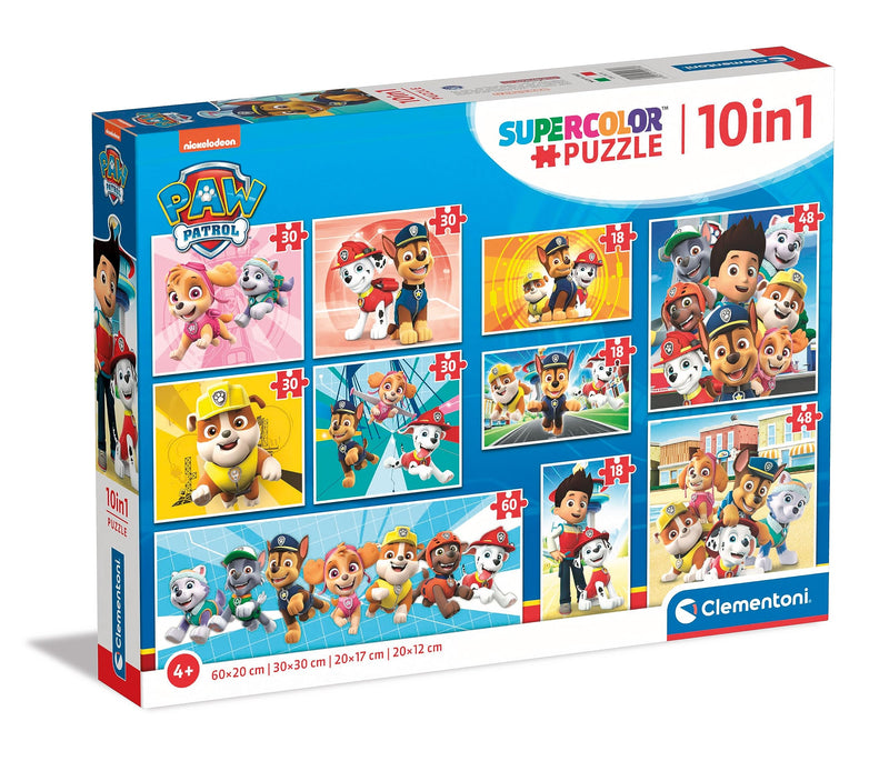 Clementoni Does Not Apply Infantiles 10 en 1 Paw Patrol, Puzzles de distinto tamaño para montarlos progresivamente de la Patrulla Canina, a Partir d, Multicolor, Medium (20270
