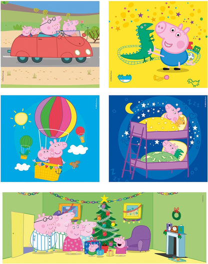 Clementoni 20271 18+30+48+60pcs Supercolor 10 in 1 Peppa Pig (3x18, 4x30, 2x48 and 1x60 Pieces) -Jigsaw Puzzle for Kids Age 4, Multi-Coloured, Medium