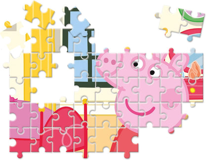 Clementoni 20271 18+30+48+60pcs Supercolor 10 in 1 Peppa Pig (3x18, 4x30, 2x48 and 1x60 Pieces) -Jigsaw Puzzle for Kids Age 4, Multi-Coloured, Medium