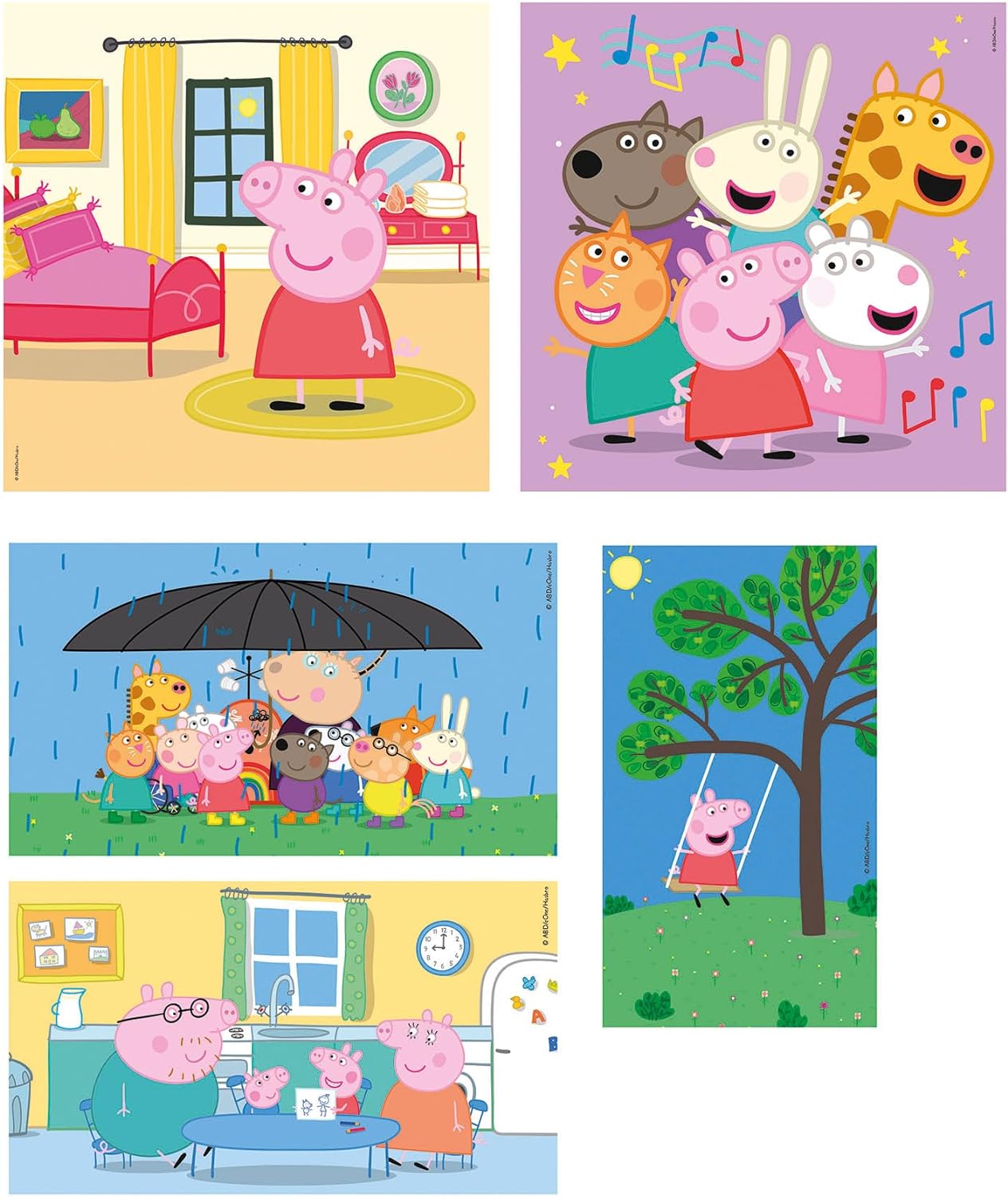 Clementoni 20271 18+30+48+60pcs Supercolor 10 in 1 Peppa Pig (3x18, 4x30, 2x48 and 1x60 Pieces) -Jigsaw Puzzle for Kids Age 4, Multi-Coloured, Medium