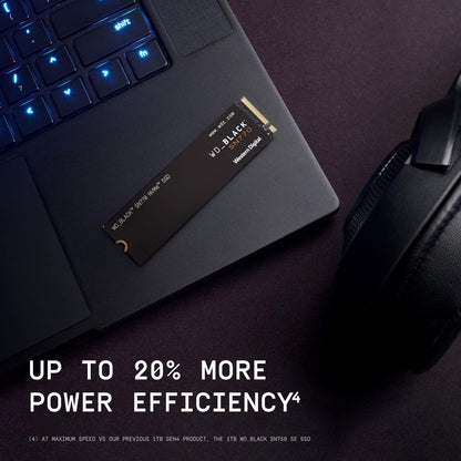 WD_BLACK SN770 1TB NVMe M.2 SSD, M.2 2280 NVMe SSD, Gaming Solid State drive, PCIe Gen4 NVMe, High Performance Gaming drive, Read speeds up to 5150 MB/s, Black