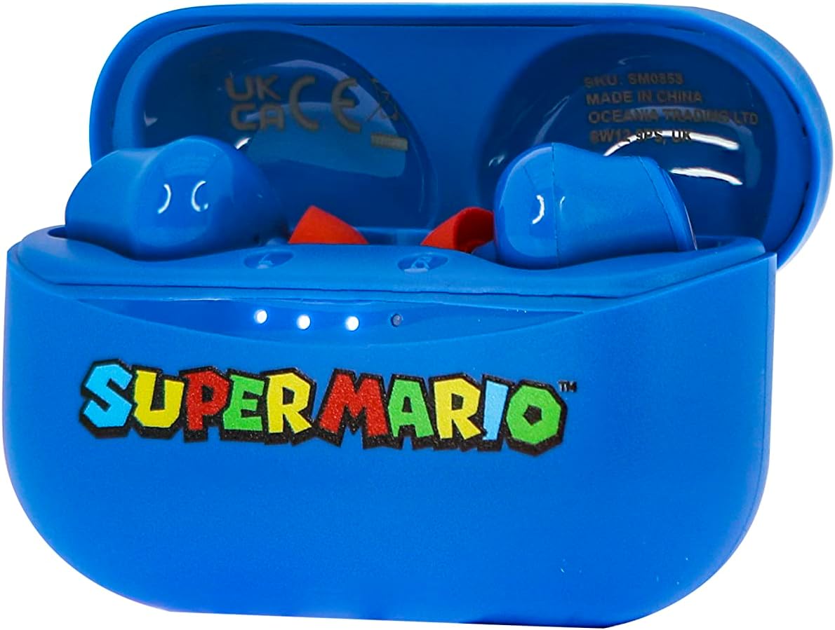 OTL Technologies SM0858 Super Mario TWS Wireless Earphones with Charging Case Blue