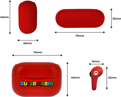 OTL Technologies SM0894 Super Mario TWS Wireless Earphones with Charging Case Red