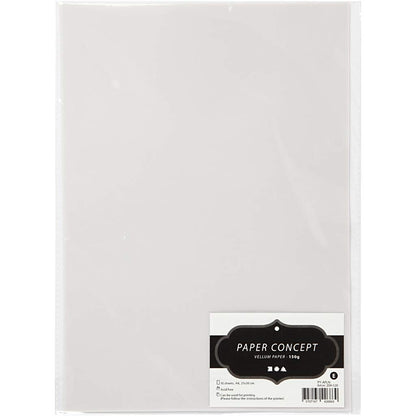 Paper Concept 209520 10-Piece Vellum Paper, Light Grey