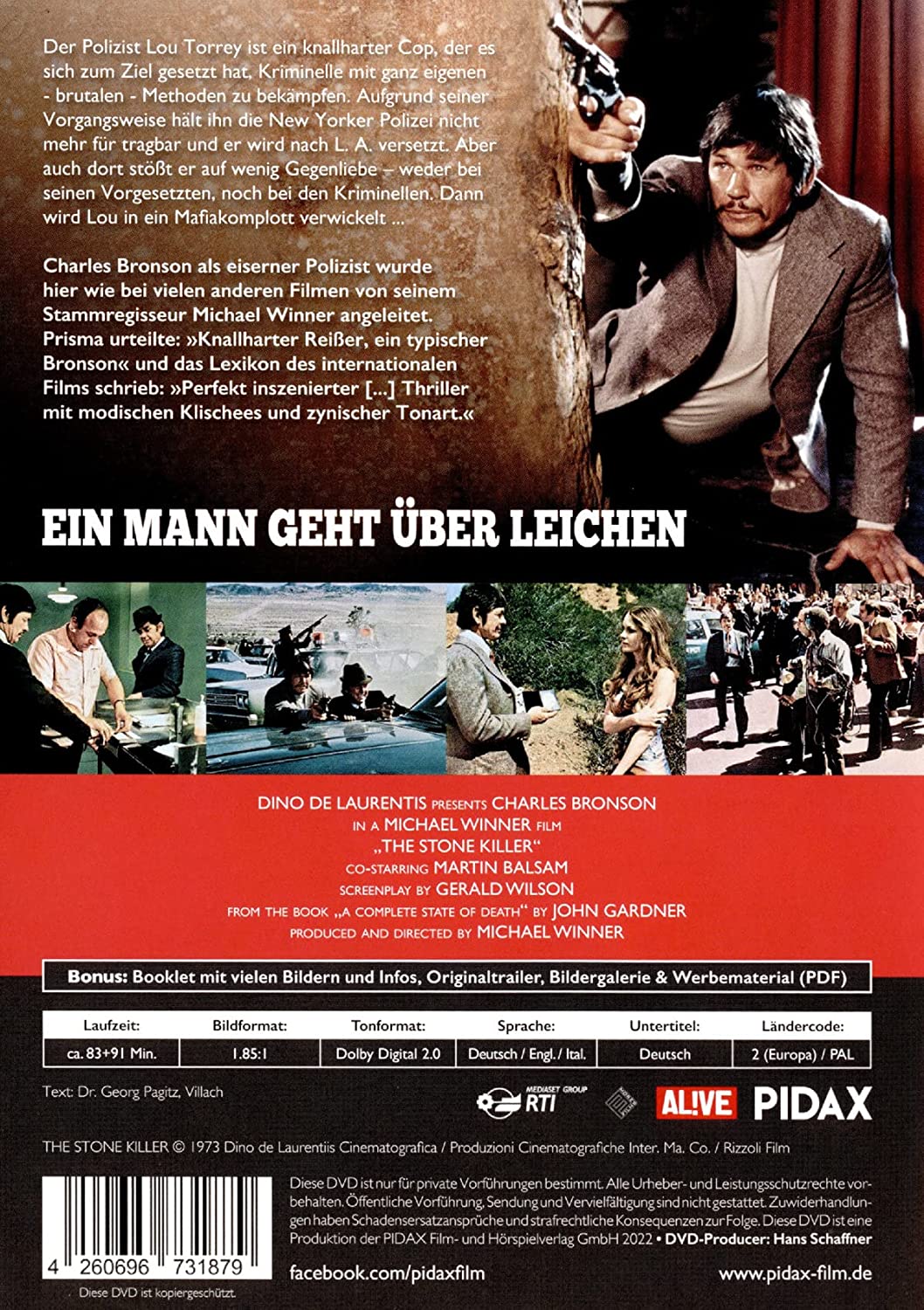 Ein Mann geht über Leichen (L'assassino di pietra) - EXTENDED EDITION / Kinofassung & Extended Cut des Thrillers mit Charles Bronson (Pidax Film-Klassiker