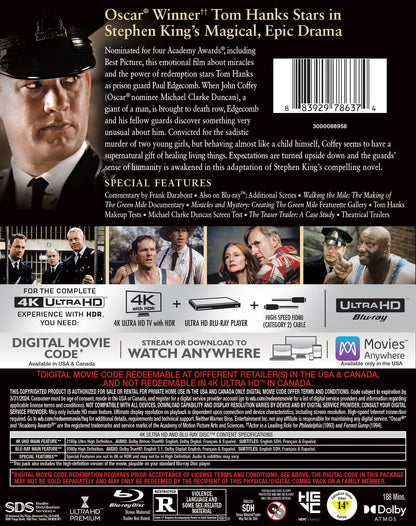 Green Mile, The (4K Ultra HD + Blu-ray + Digital)