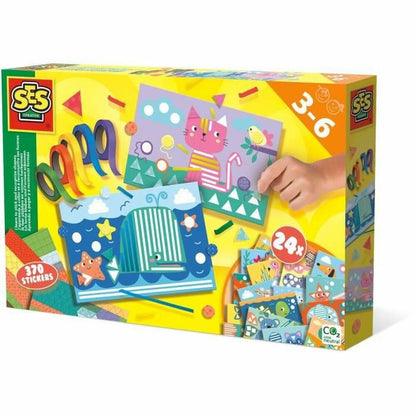 SES Creative 14632 Animal Ich lerne kleben und Formen erkennen, diverse Farben