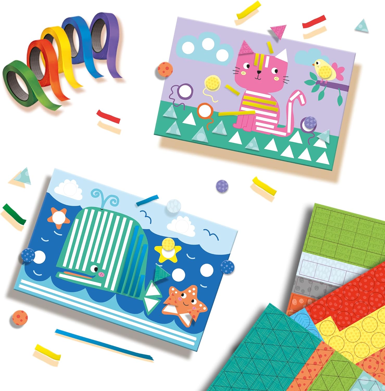 SES Creative 14632 Animal Ich lerne kleben und Formen erkennen, diverse Farben