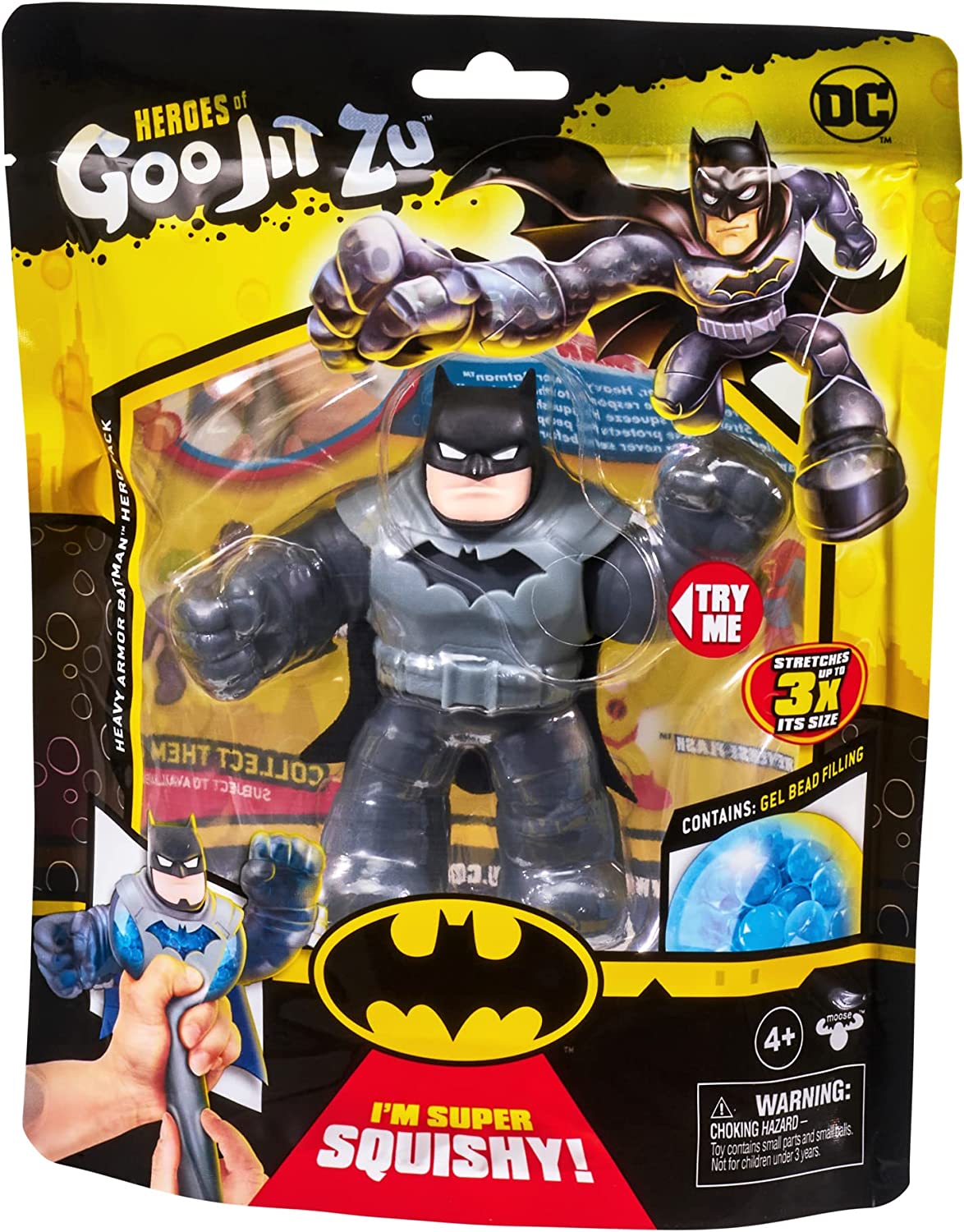 Heroes of Goo Jit Zu Dc Hero Pack - Super Goopy Heavy Armor Batman 4.5-Inch Tall Action Figure, Perfect Christmas / Birthday Present For 4 To 8 Year Olds, Squishy, Stretchy Tactile Play